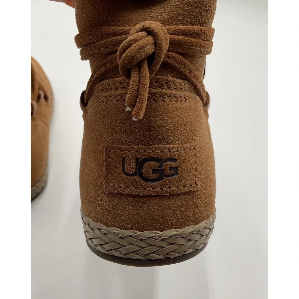 UGG Rianne boots in a chestnut suede Strappy Casual Fall Winter Size 8.5 Women's